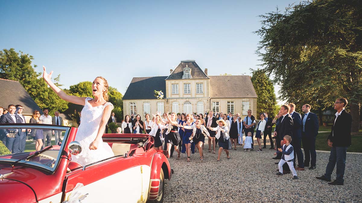 Retouche photo sur le lancer de bouquet